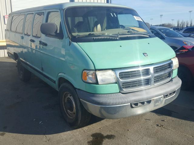 2B5WB35Z2YK141829 - 2000 DODGE RAM WAGON TEAL photo 1