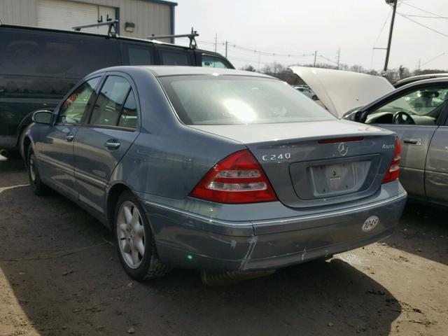 WDBRF81J14F502240 - 2004 MERCEDES-BENZ C 240 4MAT BLUE photo 3