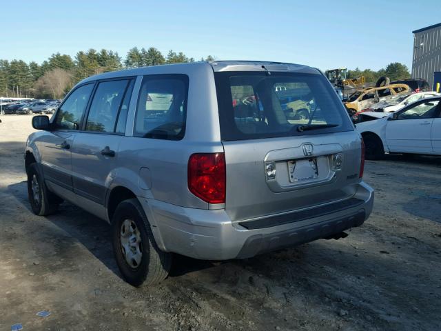 2HKYF18134H537393 - 2004 HONDA PILOT LX SILVER photo 3