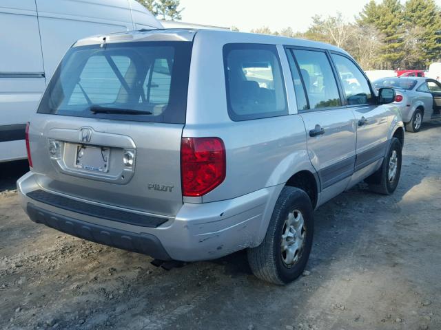 2HKYF18134H537393 - 2004 HONDA PILOT LX SILVER photo 4