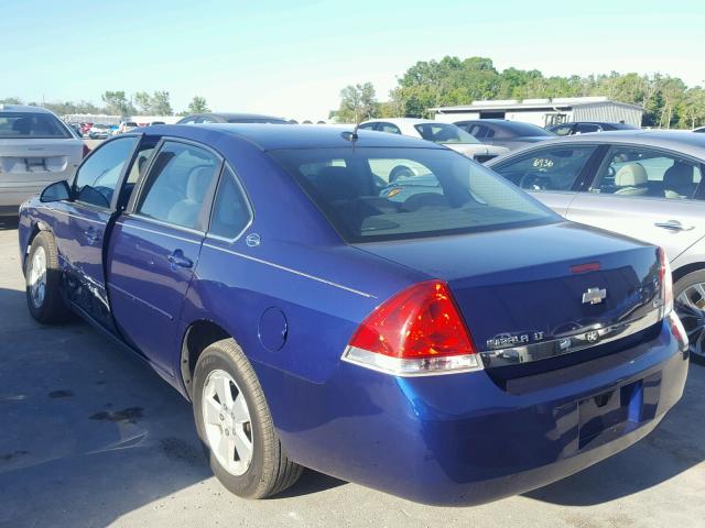 2G1WT58KX79239066 - 2007 CHEVROLET IMPALA LT BLUE photo 3