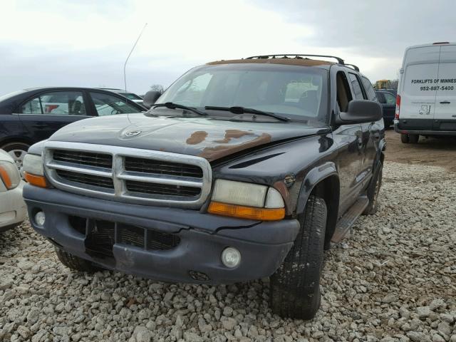 1D4HS58N23F512521 - 2003 DODGE DURANGO SL BLACK photo 2