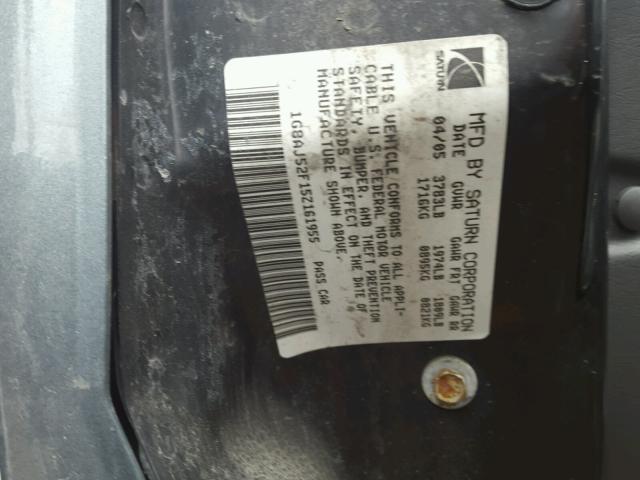 1G8AJ52F15Z161955 - 2005 SATURN ION LEVEL BLUE photo 10