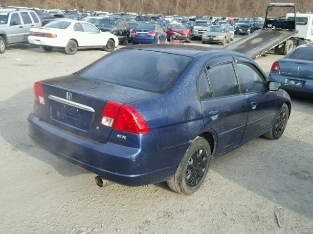 2HGES26733H503412 - 2003 HONDA CIVIC EX BLUE photo 4