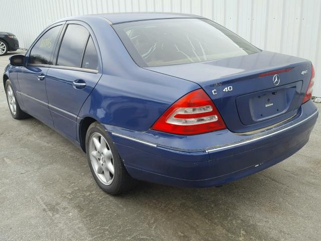 WDBRF81J53F371005 - 2003 MERCEDES-BENZ C 240 4MAT BLUE photo 3