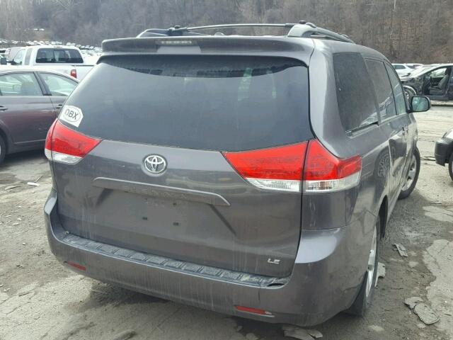 5TDKK3DC6BS155368 - 2011 TOYOTA SIENNA LE CHARCOAL photo 4