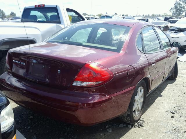 1FAFP56U86A132607 - 2006 FORD TAURUS SEL BURGUNDY photo 4