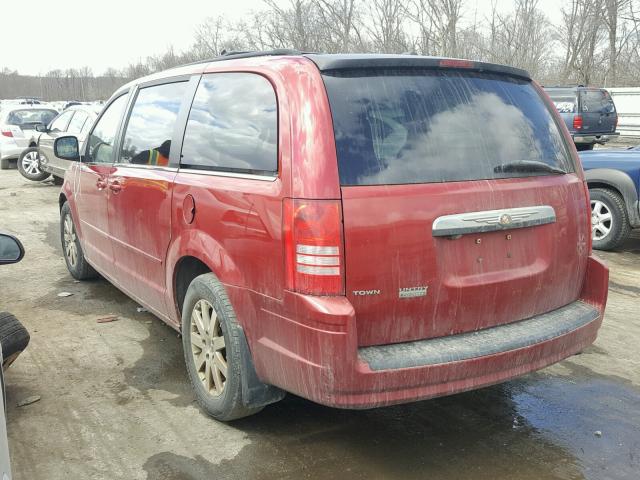 2A8HR54P78R666960 - 2008 CHRYSLER TOWN & COU MAROON photo 3