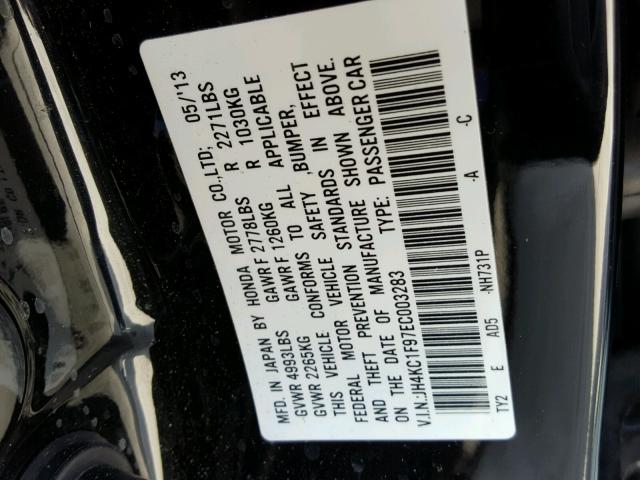 JH4KC1F97EC003283 - 2014 ACURA RLX ADVANC BLACK photo 10