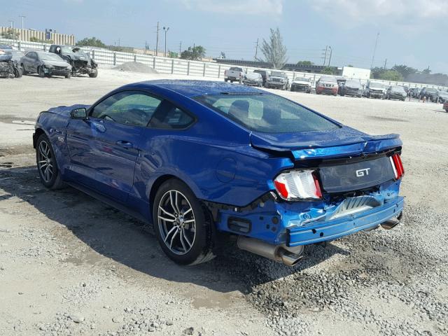 1FA6P8CF4H5324352 - 2017 FORD MUSTANG GT BLUE photo 3