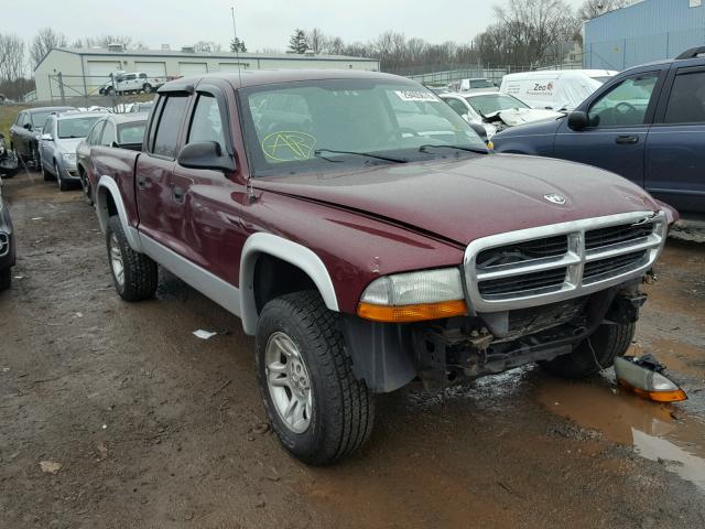 1D7HG48N63S281256 - 2003 DODGE DAKOTA QUA MAROON photo 1