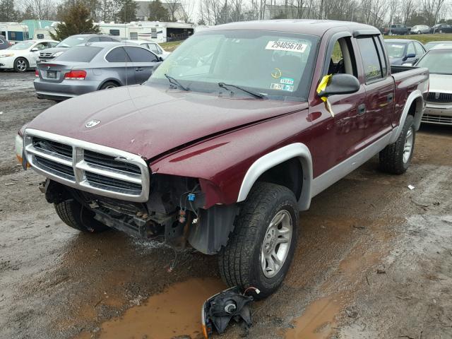 1D7HG48N63S281256 - 2003 DODGE DAKOTA QUA MAROON photo 2