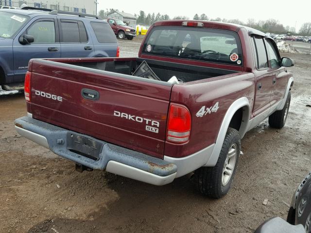 1D7HG48N63S281256 - 2003 DODGE DAKOTA QUA MAROON photo 4