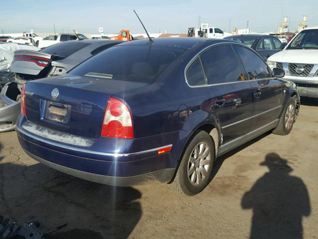 WVWPD63B03P334950 - 2003 VOLKSWAGEN PASSAT GLS BLUE photo 4