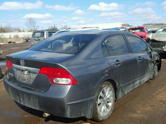 19XFA16809E008016 - 2009 HONDA CIVIC EX GRAY photo 4