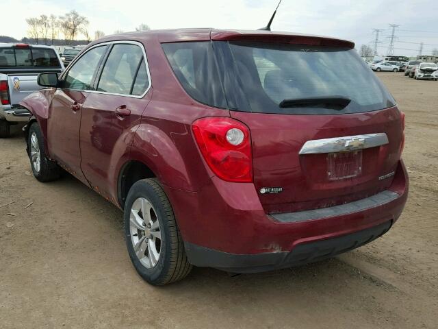 2CNALBEW7A6230109 - 2010 CHEVROLET EQUINOX LS MAROON photo 3