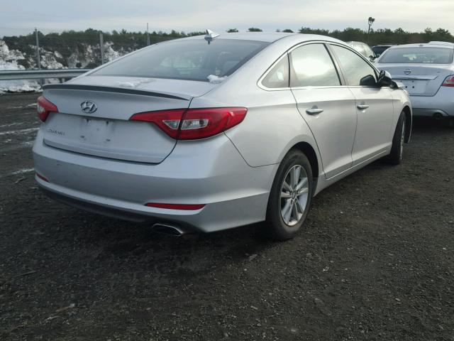 5NPE24AF0FH040424 - 2015 HYUNDAI SONATA SE SILVER photo 4