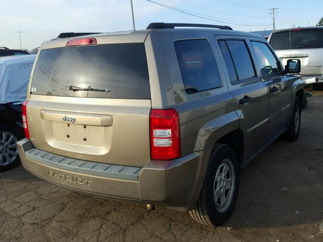 1J8FT28W28D637412 - 2008 JEEP PATRIOT SP GOLD photo 4