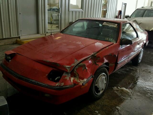 1B3XG24K4KG154594 - 1989 DODGE DAYTONA RED photo 2