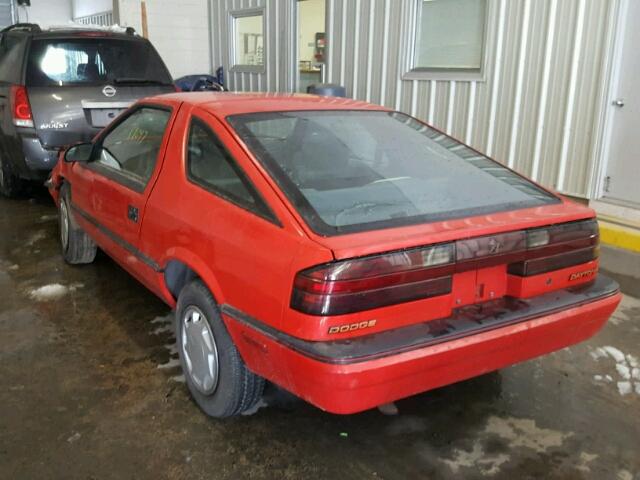 1B3XG24K4KG154594 - 1989 DODGE DAYTONA RED photo 3