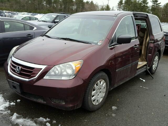 5FNRL38218B052255 - 2008 HONDA ODYSSEY LX MAROON photo 2