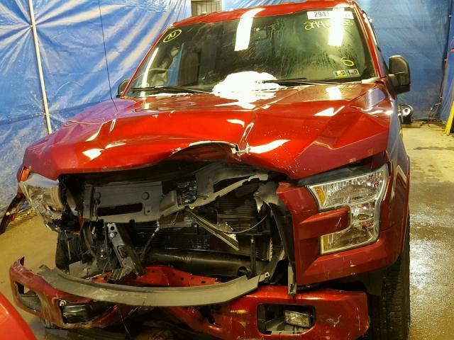 1FTEW1EF5HFB07514 - 2017 FORD F150 SUPER RED photo 9