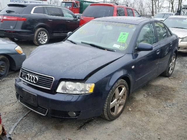 WAULC68E54A203017 - 2004 AUDI A4 1.8T QU BLUE photo 2