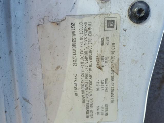 2G1WL52M0V1147213 - 1997 CHEVROLET LUMINA BAS 双色 照片 10