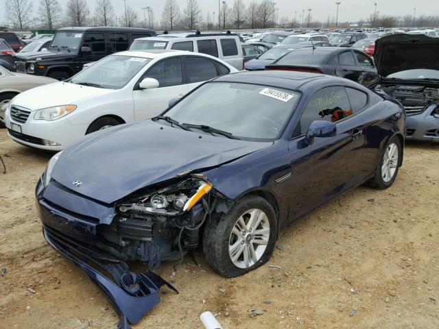 KMHHM66DX8U288503 - 2008 HYUNDAI TIBURON GS BLUE photo 2