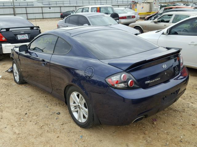 KMHHM66DX8U288503 - 2008 HYUNDAI TIBURON GS BLUE photo 3