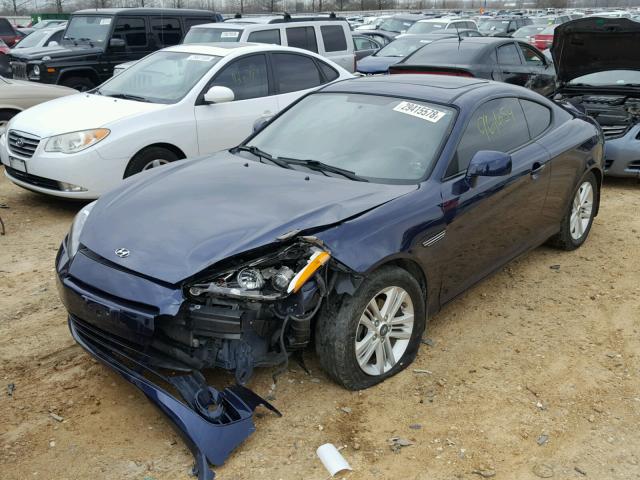 KMHHM66DX8U288503 - 2008 HYUNDAI TIBURON GS BLUE photo 9