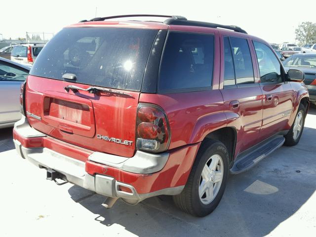 1GNDT13S322320343 - 2002 CHEVROLET TRAILBLAZE RED photo 4