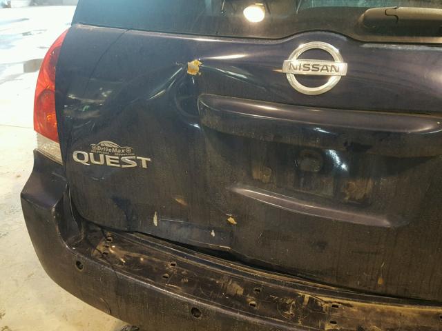 5N1BV28U06N127206 - 2006 NISSAN QUEST S BLUE photo 9