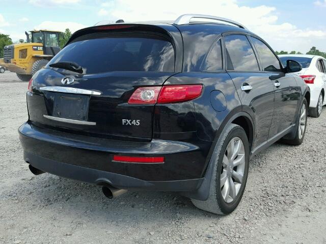 JNRBS08W54X401455 - 2004 INFINITI FX45 BLACK photo 4