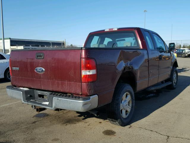 1FTRX14W06FA36879 - 2006 FORD F150 MAROON photo 4