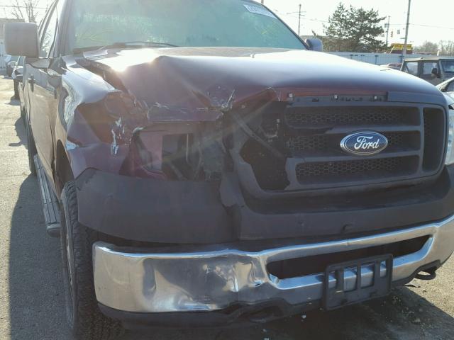 1FTRX14W06FA36879 - 2006 FORD F150 MAROON photo 9