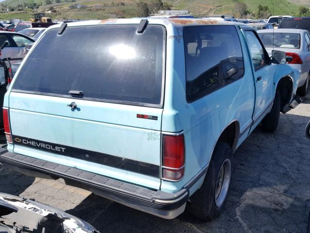 1GNCS18Z0M8106351 - 1991 CHEVROLET BLAZER S10 TEAL photo 4