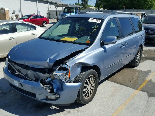 KNDMH4C76B6386126 - 2011 KIA SEDONA EX BLUE photo 2