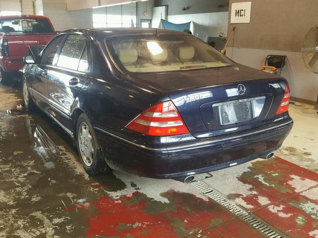 WDBNG75J62A267490 - 2002 MERCEDES-BENZ S 500 BLUE photo 3