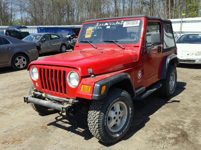 1J4FA49S41P340421 - 2001 JEEP WRANGLER / RED photo 2