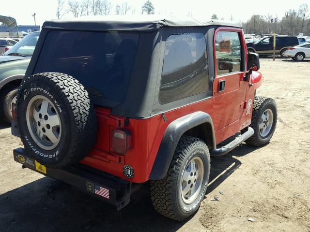 1J4FA49S41P340421 - 2001 JEEP WRANGLER / RED photo 4