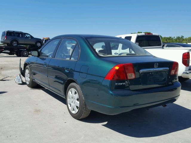 2HGES26761H510058 - 2001 HONDA CIVIC EX GREEN photo 3