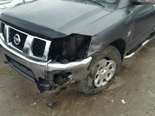 1N6AA06B54N589000 - 2004 NISSAN TITAN XE GRAY photo 9