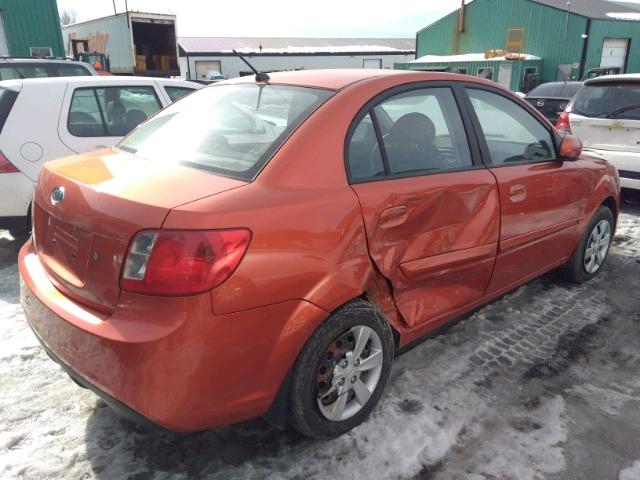 KNADH4B33A6728089 - 2010 KIA RIO LX ORANGE photo 4