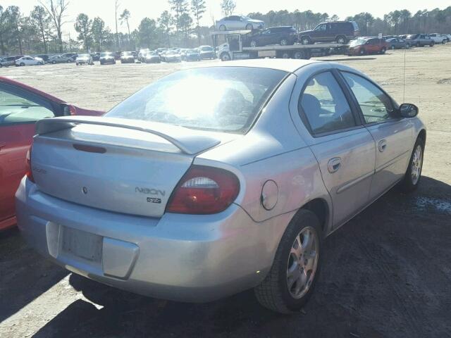 1B3ES56C55D104323 - 2005 DODGE NEON SXT SILVER photo 4