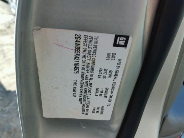 2G4WB55K421164575 - 2002 BUICK REGAL LS 银色 照片 10