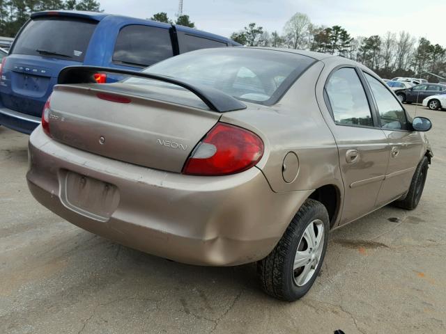 1B3ES26C32D514208 - 2002 DODGE NEON GOLD photo 4