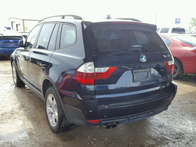 WBXPC93467WF10777 - 2007 BMW X3 3.0SI BLUE photo 3
