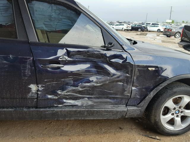 WBXPC93467WF10777 - 2007 BMW X3 3.0SI BLUE photo 9