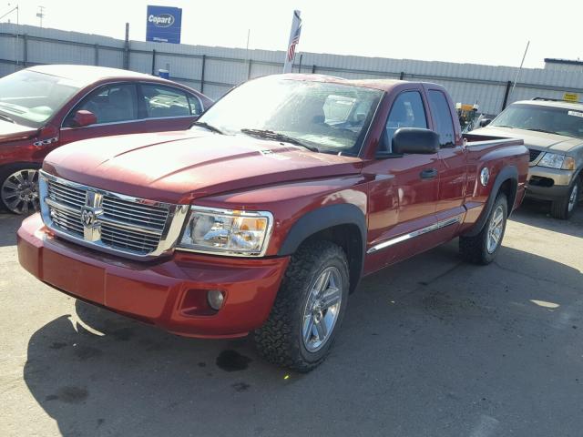 1D7HW52N08S537299 - 2008 DODGE DAKOTA LAR RED photo 2